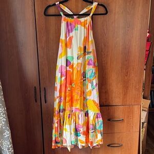 Floral Multicolor Halter Dress